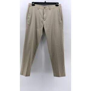 HAGGAR Men's Tan Straight-Fit Flat Front Pants SZ 34X29
